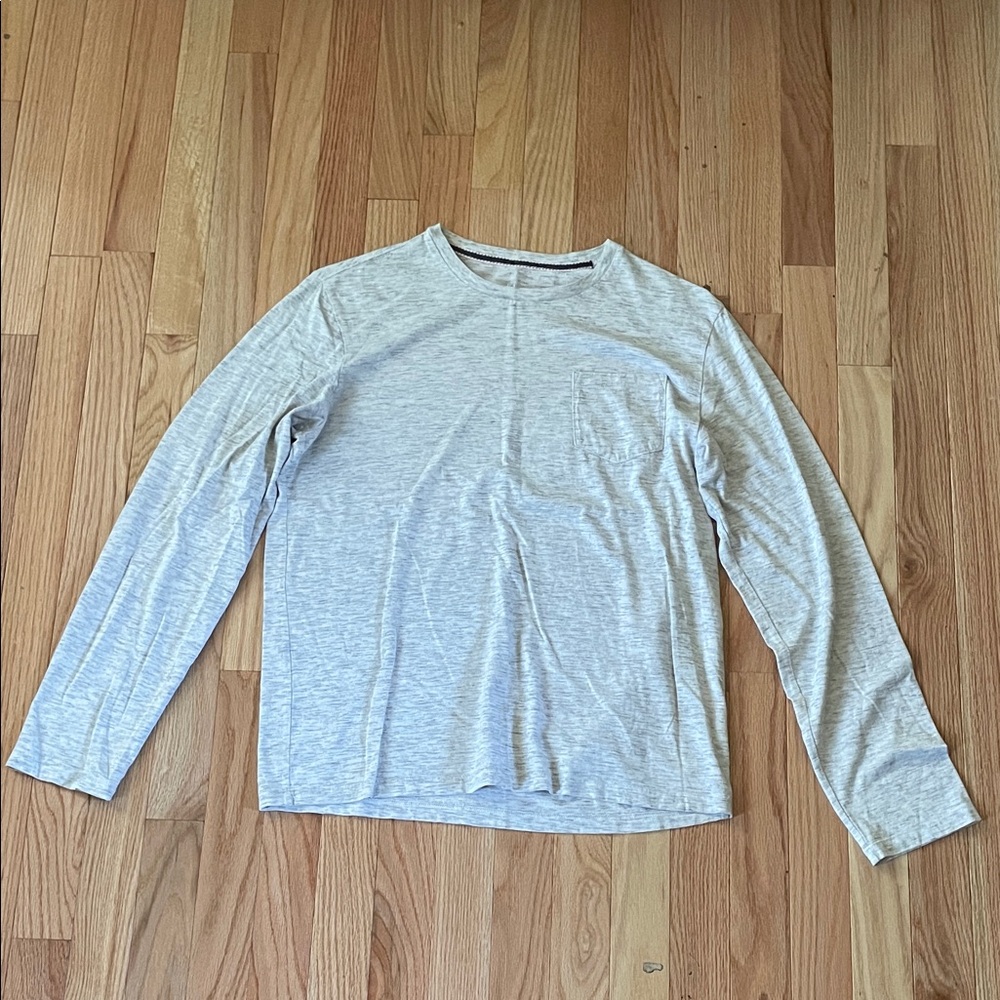 GAP Long Sleeve Crewneck Shirt Mens Medium Heather Gray Casual